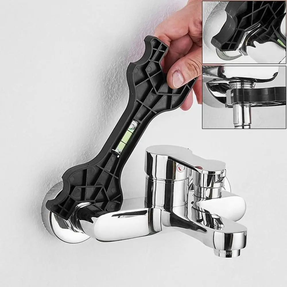 Multifunctional Plastic Shower Wrench Dual Headed Lightweight Dual Headed Wrench Manual with Level Tap Spanner Faucet Pipe