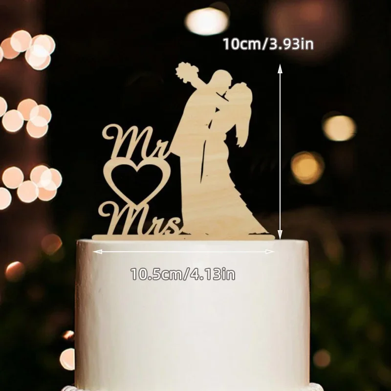 Schwarzer Acryl-Kuchenaufsatz „Mr. Mrs“, elegantes Braut- und Bräutigam-Paar für Hochzeit, Jahrestag, Valentinstag, Party-Dekorationen – Detail 8