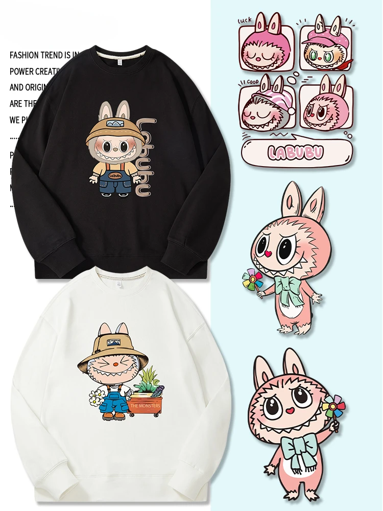 

Womens Long Sleeve Hoodie Loose Fit Sweatshirt Labubu Cartoon Trendy Comfortable Casual Fall Winter Fashion Perfect Man Lounging