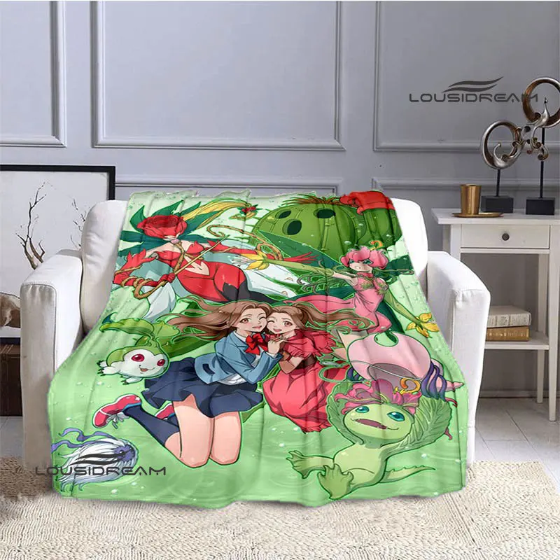 Digimon cartoon Printing blanket Flange Warm blanket picnic blanket Home travel blanket bed linings Birthday Gift