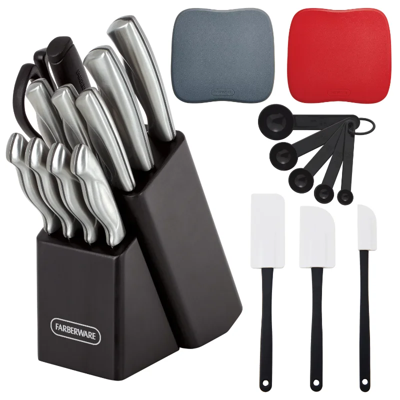 Farberware Classic 22-piece Stamped Stainless Steel Cutlery and Utensil Set knife set  kitchen knifes  kitchen knife set