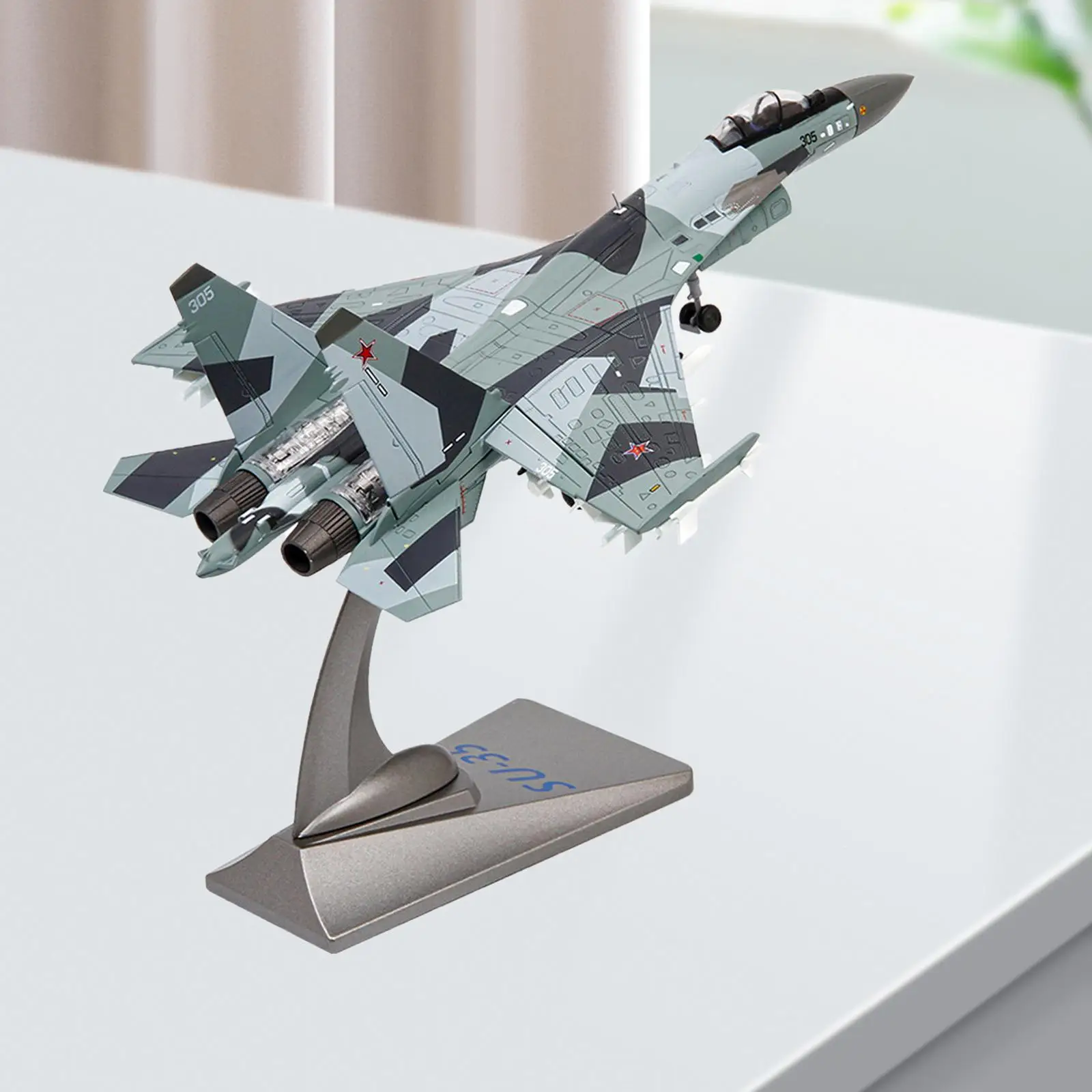 1:72 Die Cast Aircraft SU-35 Fighter Simulation Model for Kids Boy Souvenir