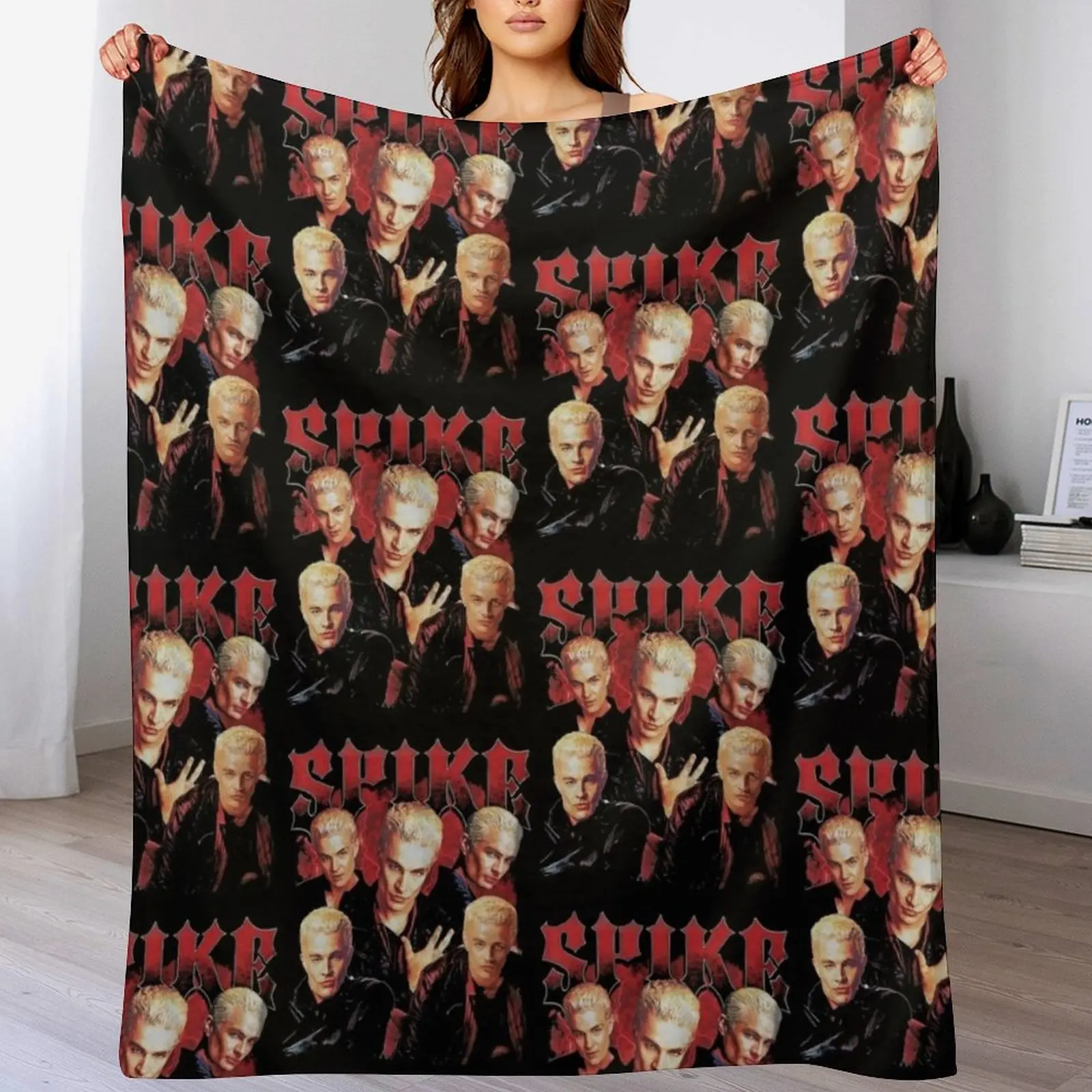 

Vintage Buffy Vampire Spike Throw Blanket All Season Soft Lightweight Blanket for Home