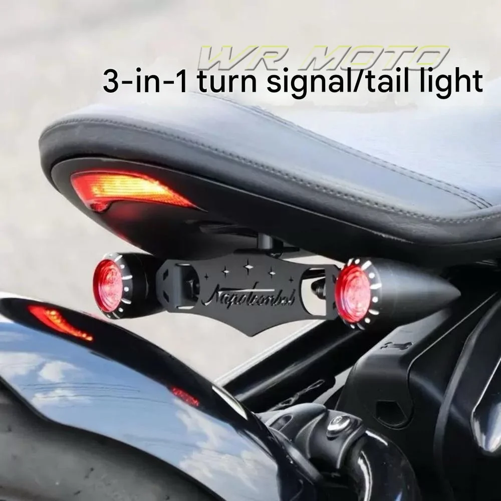 Motorcycle Retro 3‑In‑1 Sequential LED Tail Brake Turn‑Signal Light Strip Fit For BENDA Napoleon Bob 500 Cruiser Light Mod