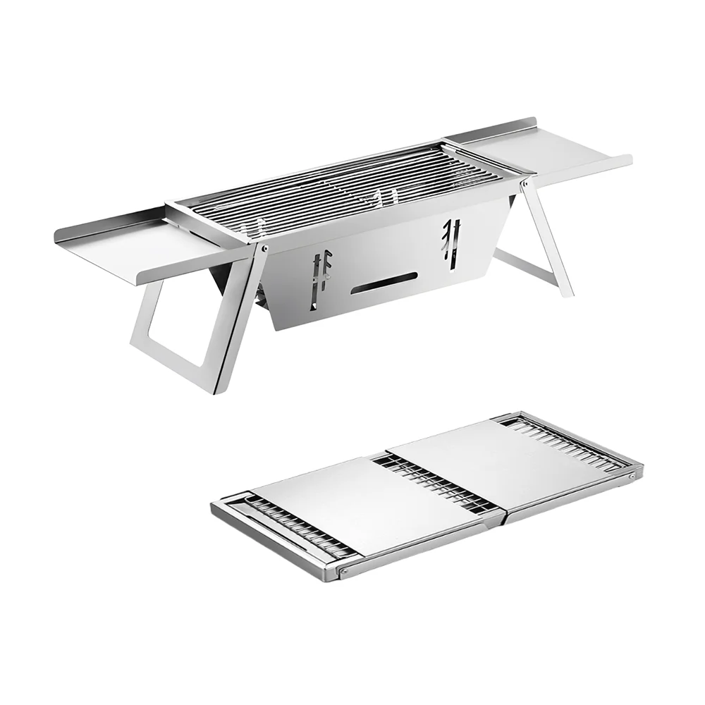 

Оптовая продажа, угольный гриль-барбекю из нержавеющей стали, портативный складной гриль-барбекю для кемпинга и пикника на открытом воздухе