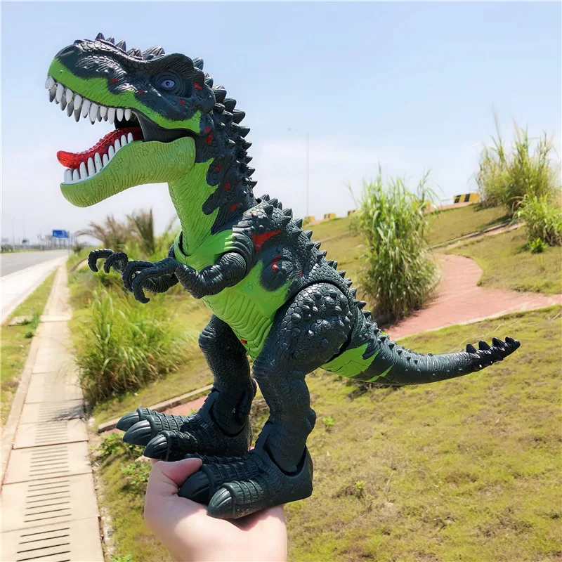 Robô dinossauro eletrônico dragão brinquedo caminhada com luz som tyrannosaurus bateria operado elétrica animal presente de aniversário das crianças