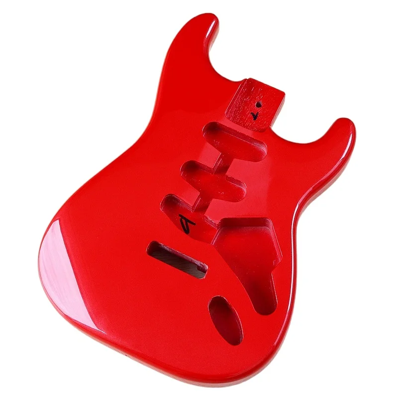 

Red Bright Light Three Single Poplar Electric Guitar Body Guitar Modified DIY Accessories Professional Piano Barrel
