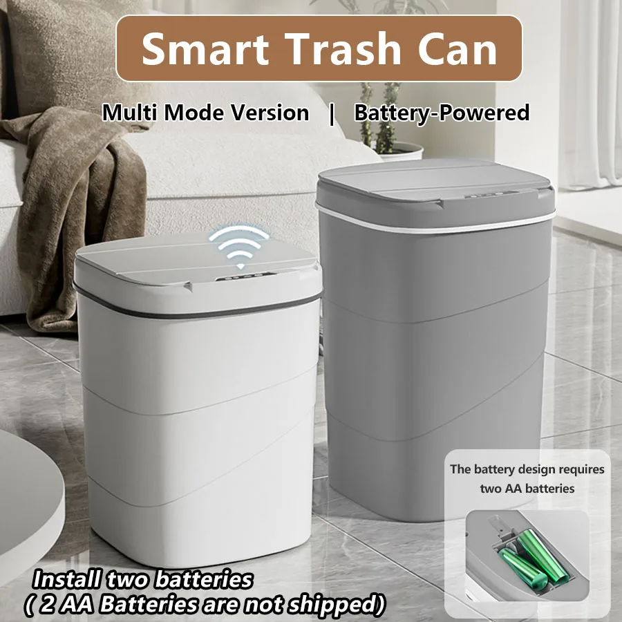 Smart Sensor Touchless Automatic Closing Trash Can Battery Powered for Kitchen Bathroom House Office
