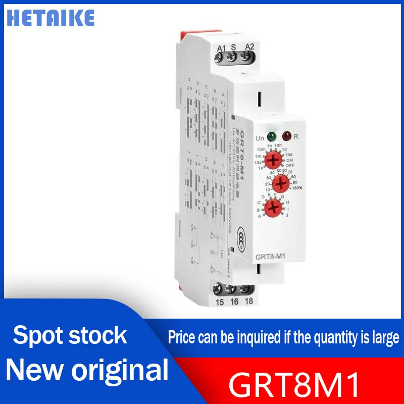 New and original Rail Multifunction Timer Relay GRT8 M1 Multifunctional Delay Time Relay with 10 Functions DIN Rail Mount AC 220