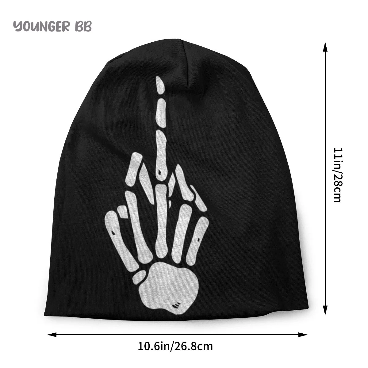 Funny Men Women's Beanie Hats Skeleton Hand Middle Finger Knitted Hat Hip Hop Earmuff Bonnet Street Skullies Beanies