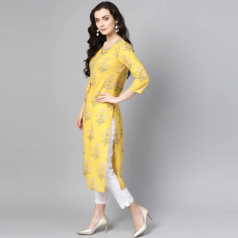 Женская желтая хлопковая блузка ручной работы с принтом, повседневная одежда для йоги с разрезом, длинный традиционный китайский топ, летняя мода