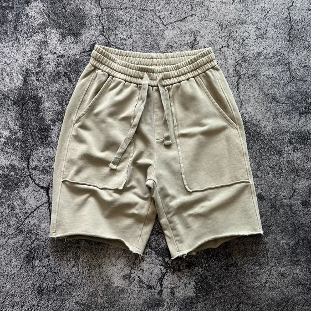 

Летние тяжелые брюки-капри в американском стиле ретро со свободными завязками и потертыми петлями