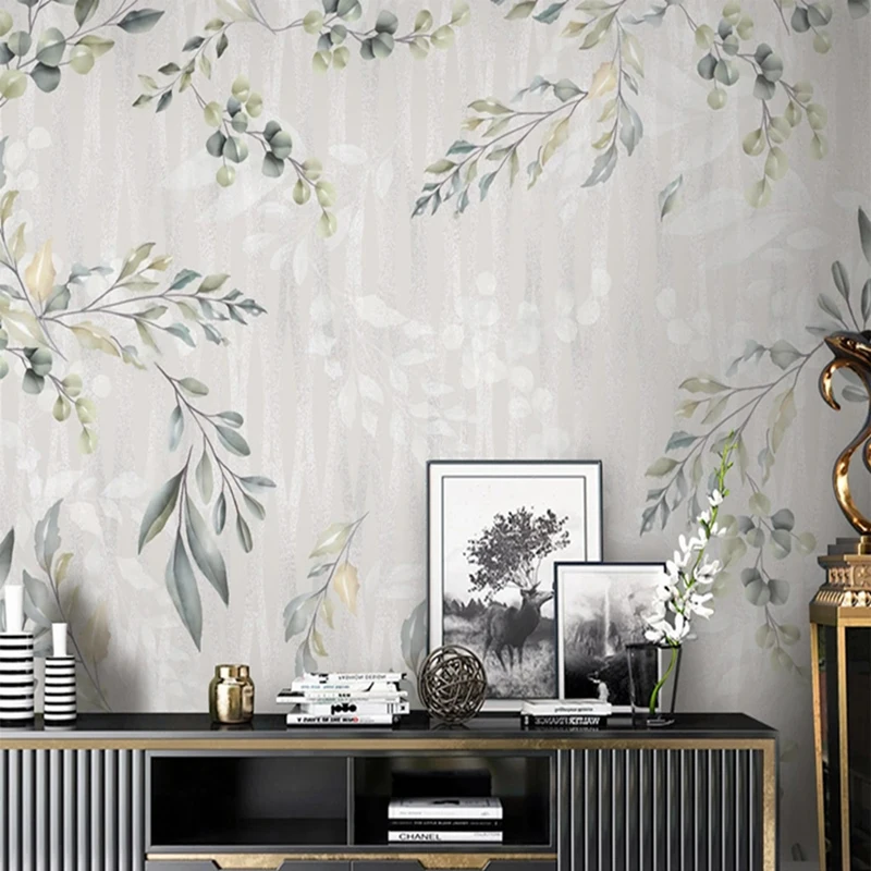 Custom Large Size Wallpaper 3D Retro American Style Plants Flowers Leaves Mural Bedroom Living Room TV Background Wall Painting