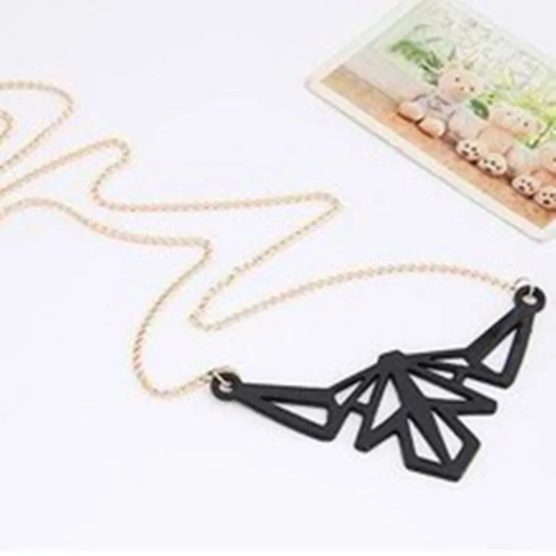 Latest Fashion Hollow Bat Wings Colorful Fluorescent Color Geometric Pattern Long Sweater Chain Jewelry Factory Direct