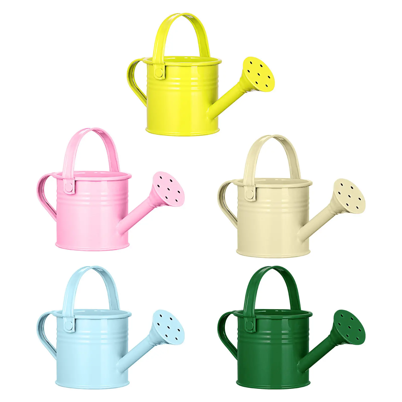 5Pcs Watering Cans Iron Watering Kettles Gardening Pots Size Sturdy Handle Large Opening Smooth Pouring Plants