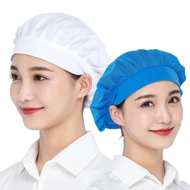 Unisex Elastic Mesh Cap Breathable Workwear Chef Waiter Kitchen Cafe Bar Restaurant Hotel Bakery Hat for Men And Women