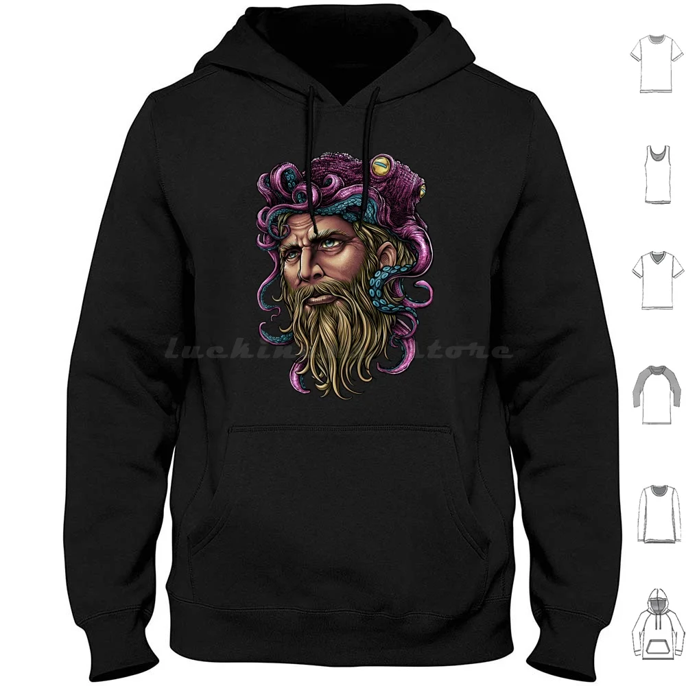 

Уня No. 150-2 толстовки с длинным рукавом Monster Oldman Octopus бородатая борода усы хипстерская мужская культура поп-культура старая