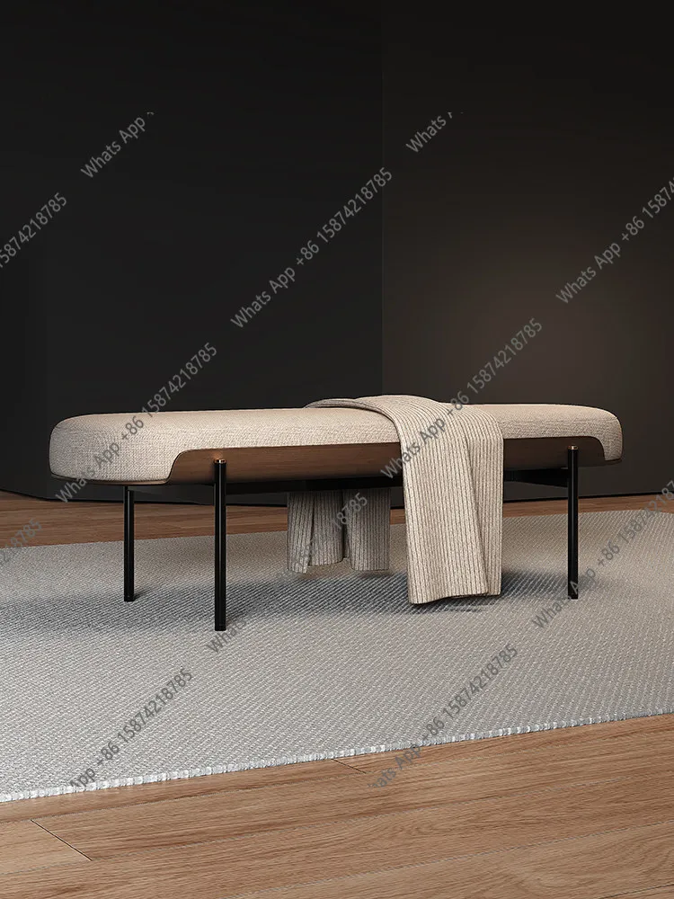 

Cotton and linen bedside Italian minimalist living room soft bag home shoe change light luxury bedside bench