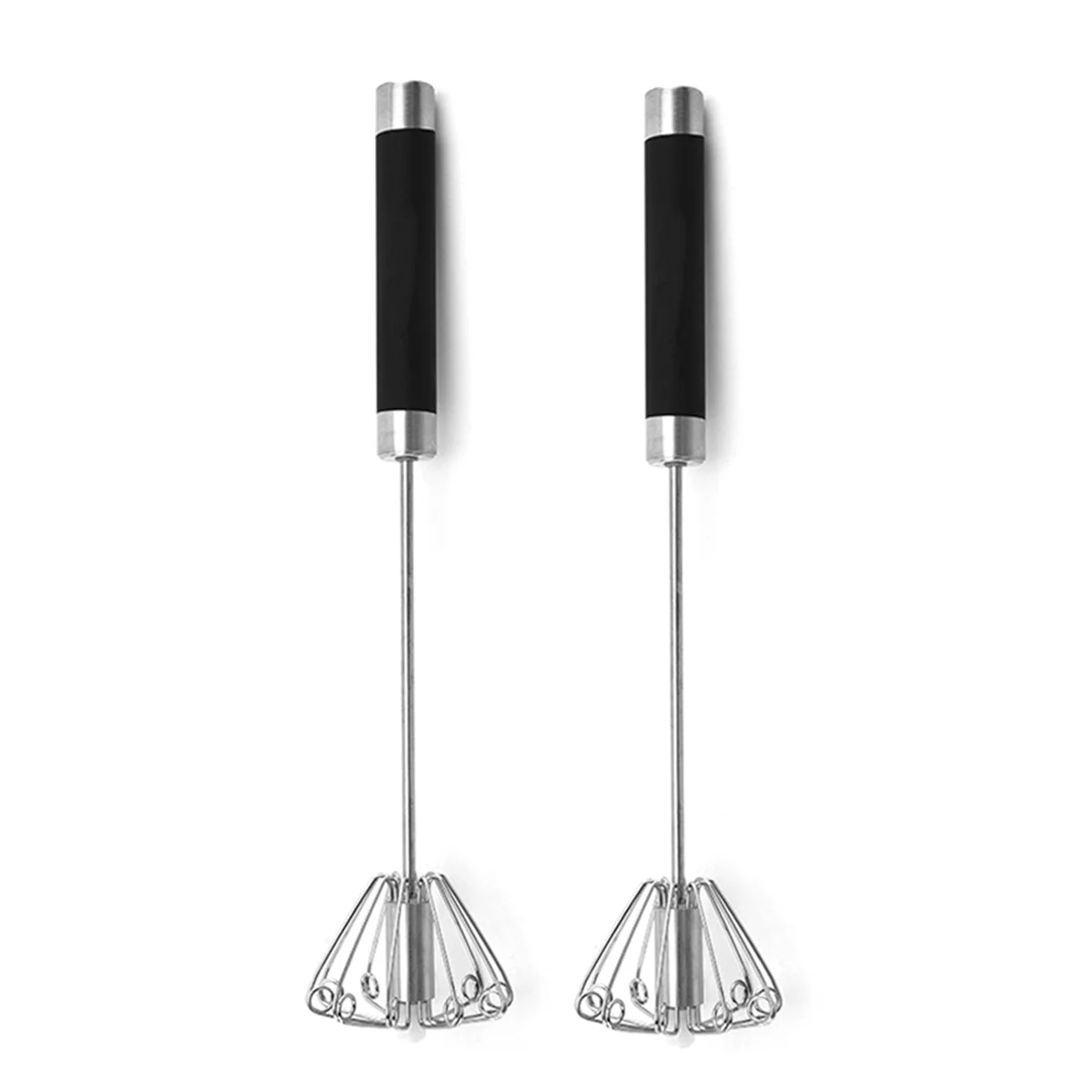 Rotatable Stainless Steel Kitchen Mixer Manual Whisk Egg Beater Whipping Manual Cream Whisk Semi Automatic Eggbeater