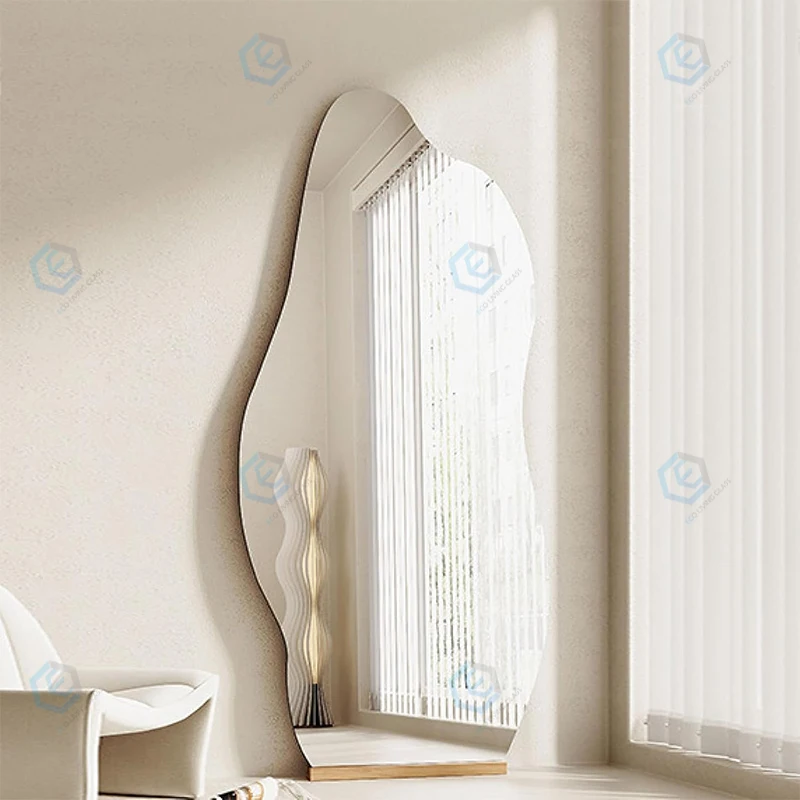 Floor Standing Irregular Full Length Dressing Mirror Modern Home Decor Wall Mounted Body Mirror For Bedroom Living Room