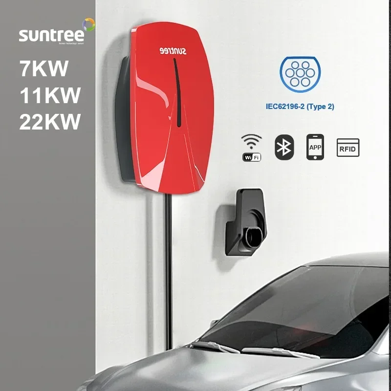 EV Charger Factory Manufacturer Type 2 32a 3 Phase 11kw 22kw Ocpp Wallbox Fast Electric Charging Station EV Car Charger