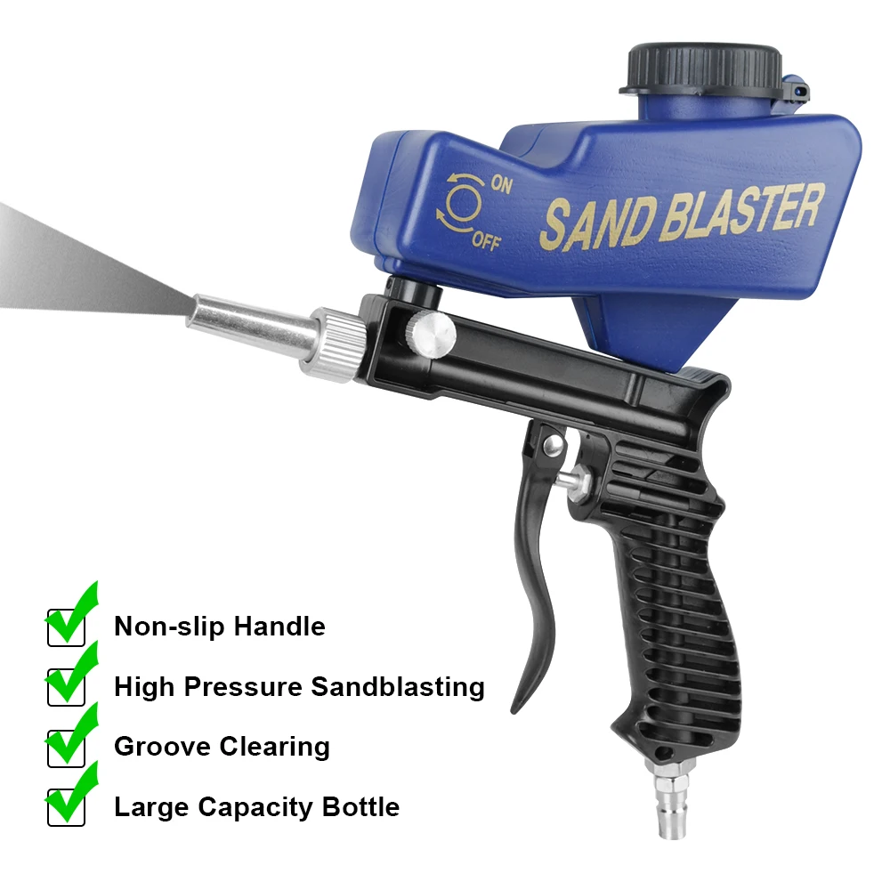 Rust Blasting Device Gravity Sandblasting Gun Pneumatic Sandblasting Set Adjustable Blasting Machine Pneumatic Blasting Gun Set