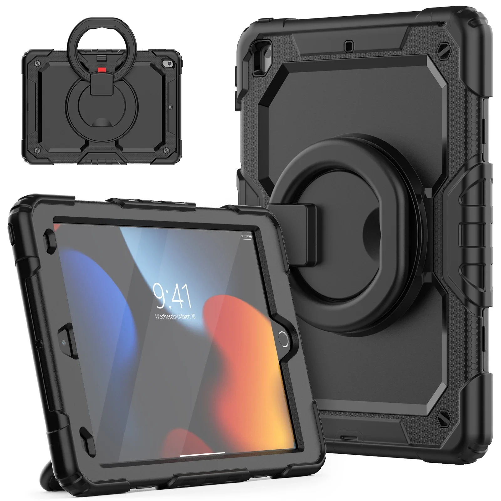 Shockproof Silicone Protective Case For Apple  IPAD Air11 M3 A3266 2025 Rugged Cover With Rotation Hand Grip Kids Proof Case