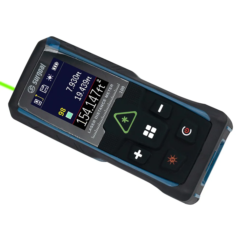 

Green Laser Rangefinder 100m Color Screen Multifunction Digital Level Vibration Meter Laser Tape