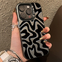 Stripe Pattern Matte Texture Phone Case For iPhone 16 15 14 13 12 11 Pro Max XS XR 7 8 Plus SE 2022 Shockproof Bumper Back Cover