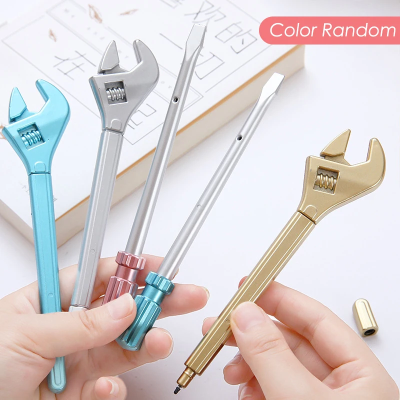 1PC Creative Spanner Wrench Shaped Gel Pens 0.5mm Quirky Screwdriver Signature Pen School Office Stationery Writing Tools