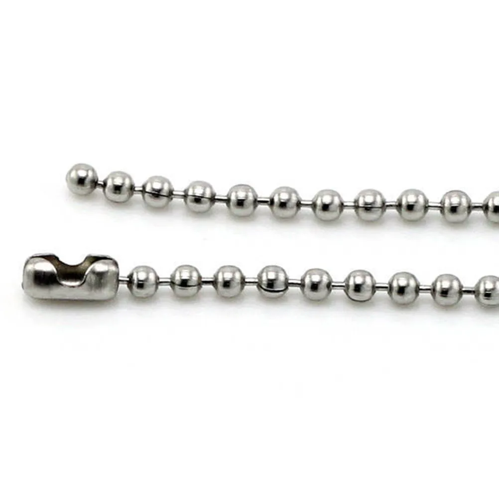 2.4mm Titanium Steel Bead Chain Acid Alkali Resistant Necklace Chain Classic Style Matching Pendants Never Fade Silver
