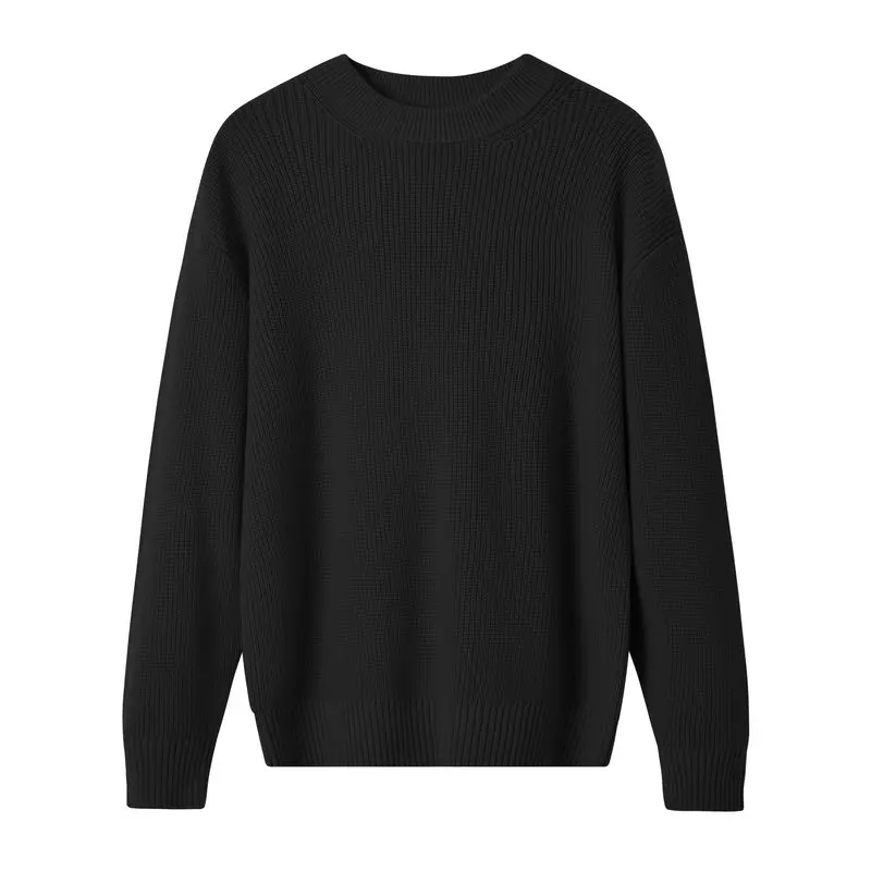High-End Solid Color Knitwear Men Sweater Wool Blends Pullovers Winter Quality Soft Comfortable Elastic Casual Sueters De Hombre