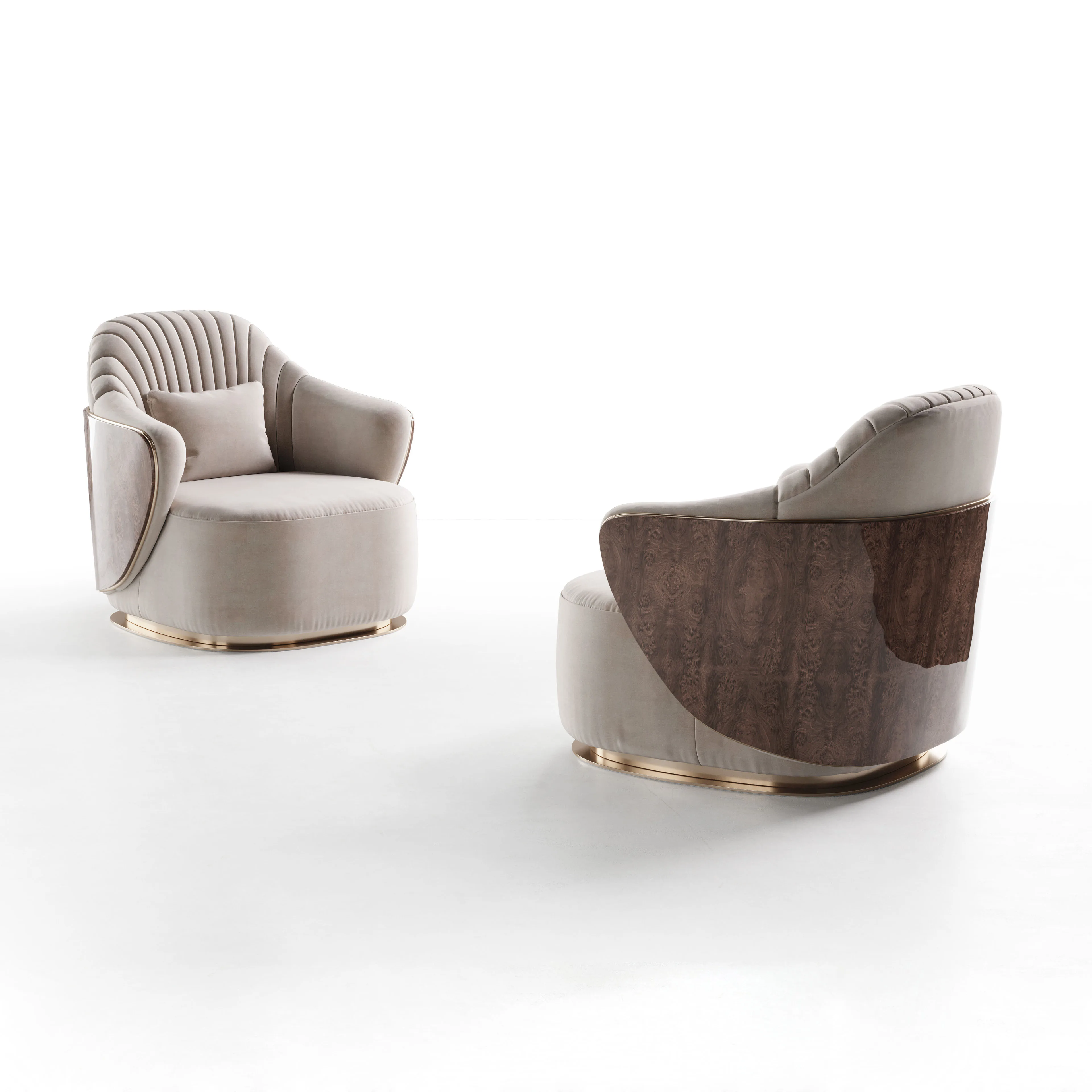 イタリアデザインのモダンなホテルのステンレススチールレザーアーム高級椅子