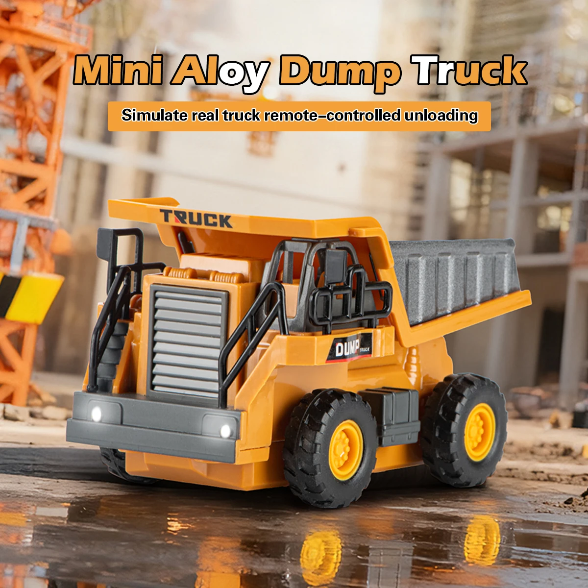 

Миниатюрный радиоуправляемый самосвал из сплава - Масштаб 1:64, строительная техника с автоматической разгрузкой, 360° ° Повороты на 360° и управление через приложение