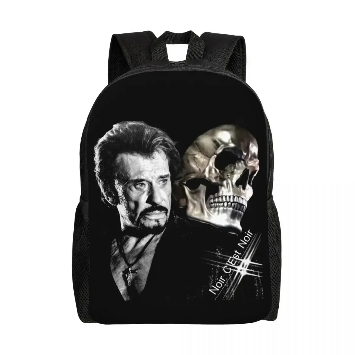 

3D Print Johnny Hallyday Backpacks for Boys Girls France Rock Singer College School Travel Bags Bookbag Fits 15 Inch Laptop