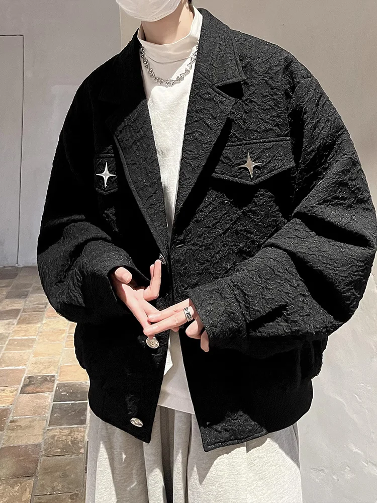 

Повседневная свободная мужская осенняя куртка в рабочем стиле, модная, с одной пуговицей, длинными рукавами, молодежная, трендовая верхняя одежда