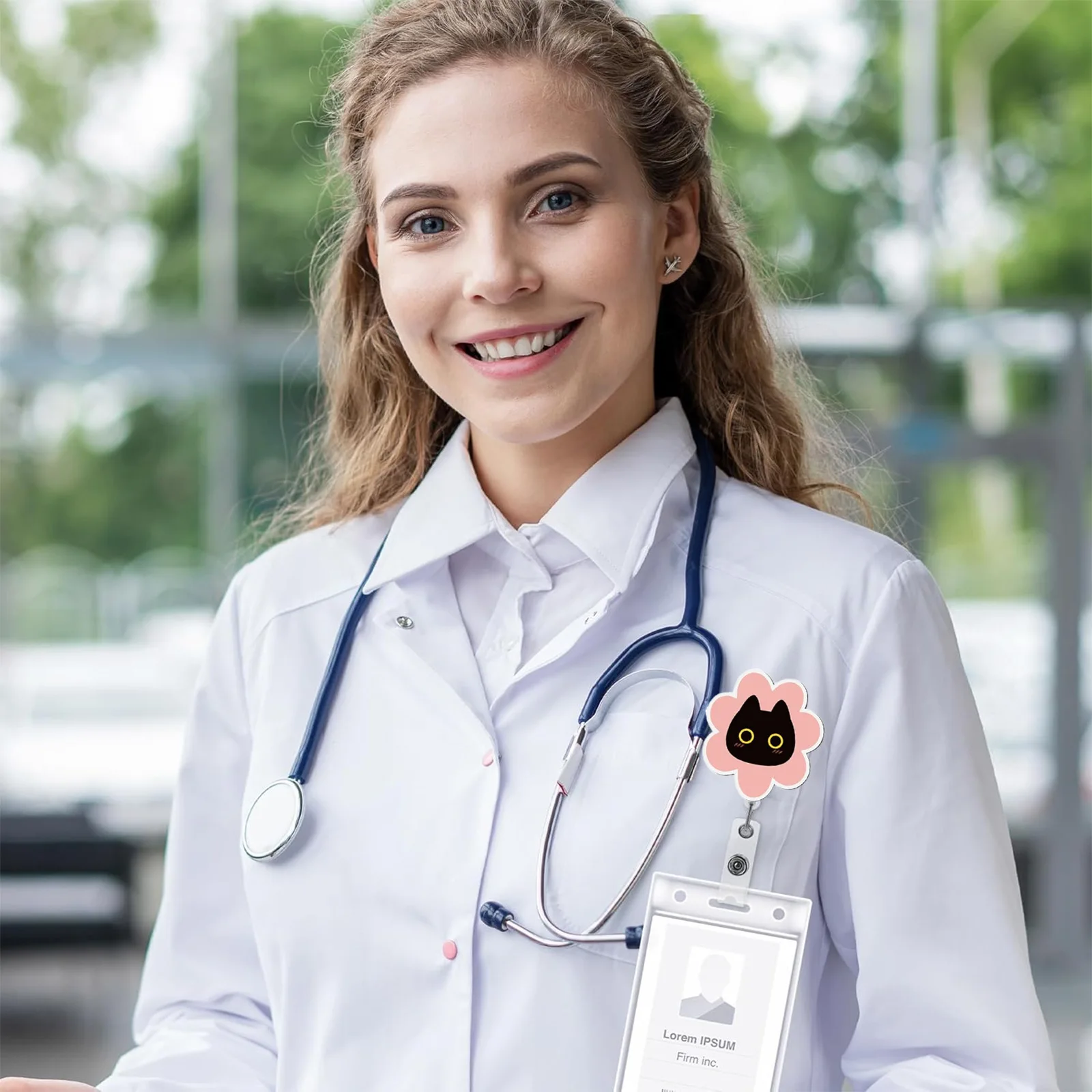 Id Badge Holder Versatile Swivel Badge Clip Retractable Badge Reel Lightweight For Student Doctor Hospital