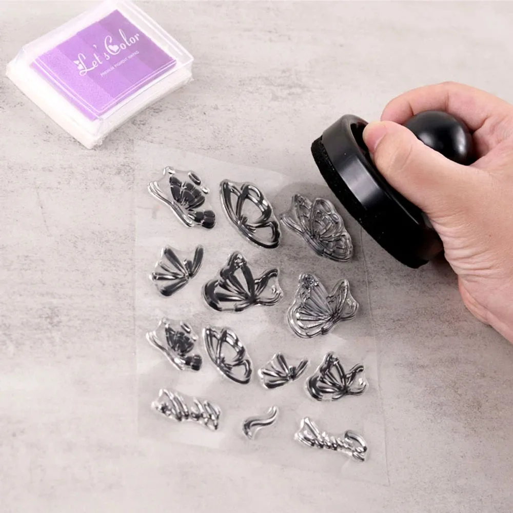 Butterfly Plant Decoration Transparent Stamp for DIY Clear Rubber Stamp Sheet Cling Scrapbooking Photo Album Papercard Diy Craft