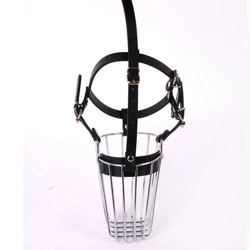 Leather Metal Basket Dog Muzzle Anti Bark Bite Chew Safety for Large Dog Amstaff Pitbull Bull Terrier Anti-Bite Dog Muzzles