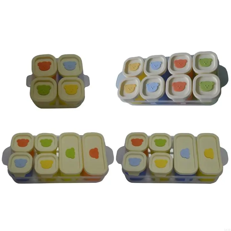 

N84E Silicone Baby Freezer Tray With 4 Compartments Steam Safe and Nonslip Design