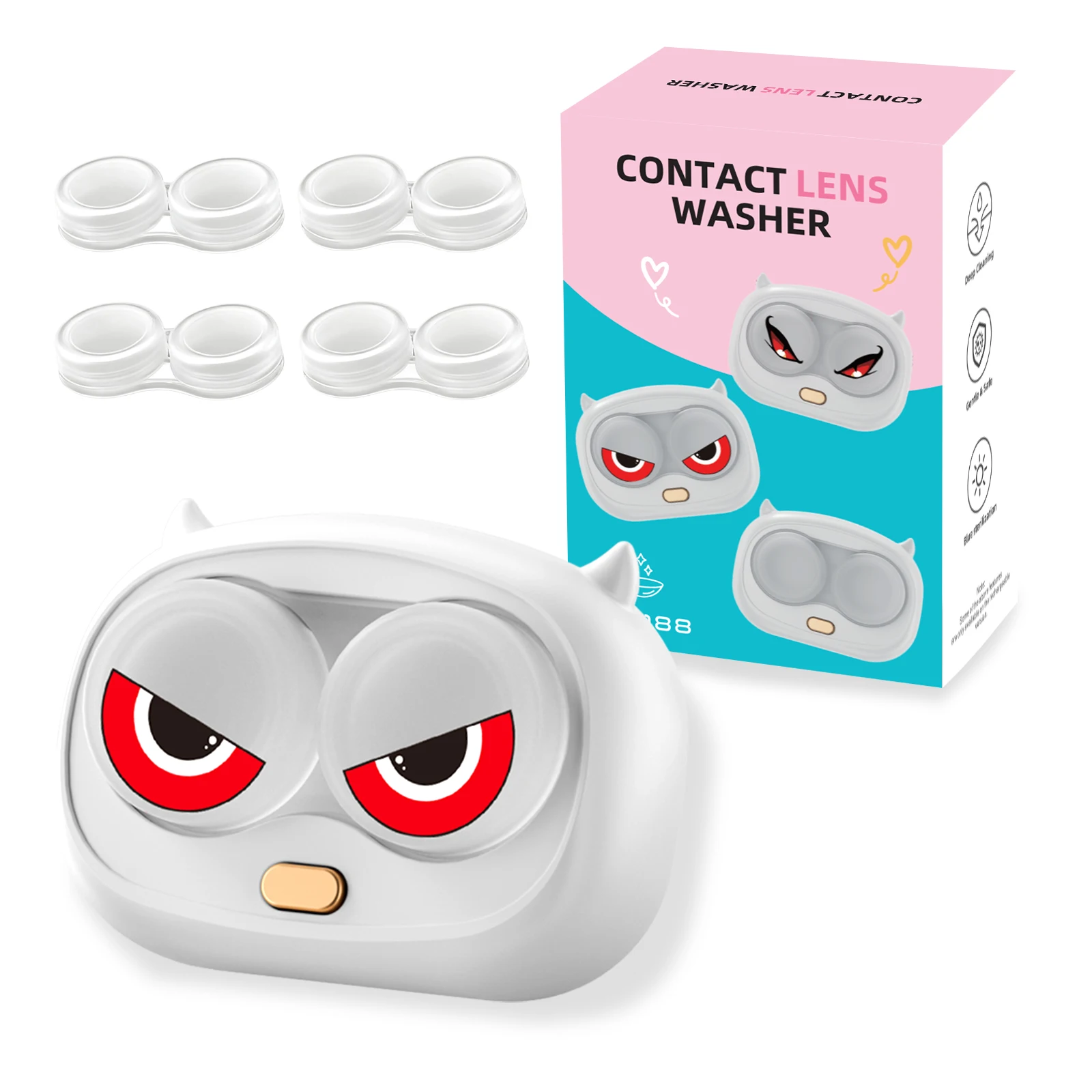 Electric Contact Lenses Cleaner With Removable Box Remove Tear Protein Cleaning Machine Portable Contact Lenses Case