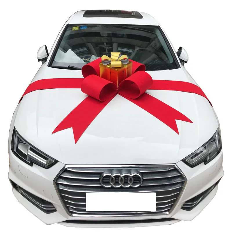 Large Red Bow for Car Decoration, New Car Delivery Ceremony Decorative Bow, Auto Vehicle Exhibition Ornament