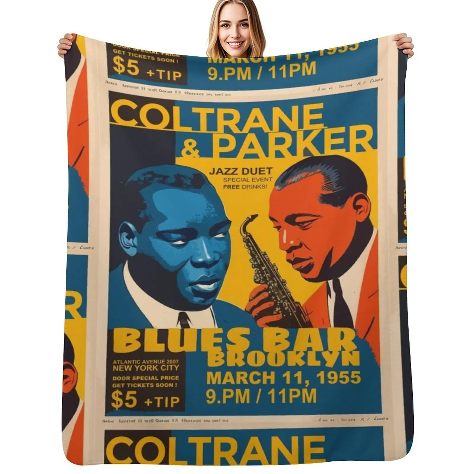 

Jazz poster Throw Blanket Reusable Durable Soft Blanket for All Seasons