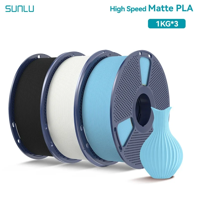SUNLU 3KG Hochgeschwindigkeits-Matt-PLA-Filament 1,75mm 1000g Hochgeschwindigkeits-Druckfilament für präzises Drucken, passend für die meisten FDM-Drucker