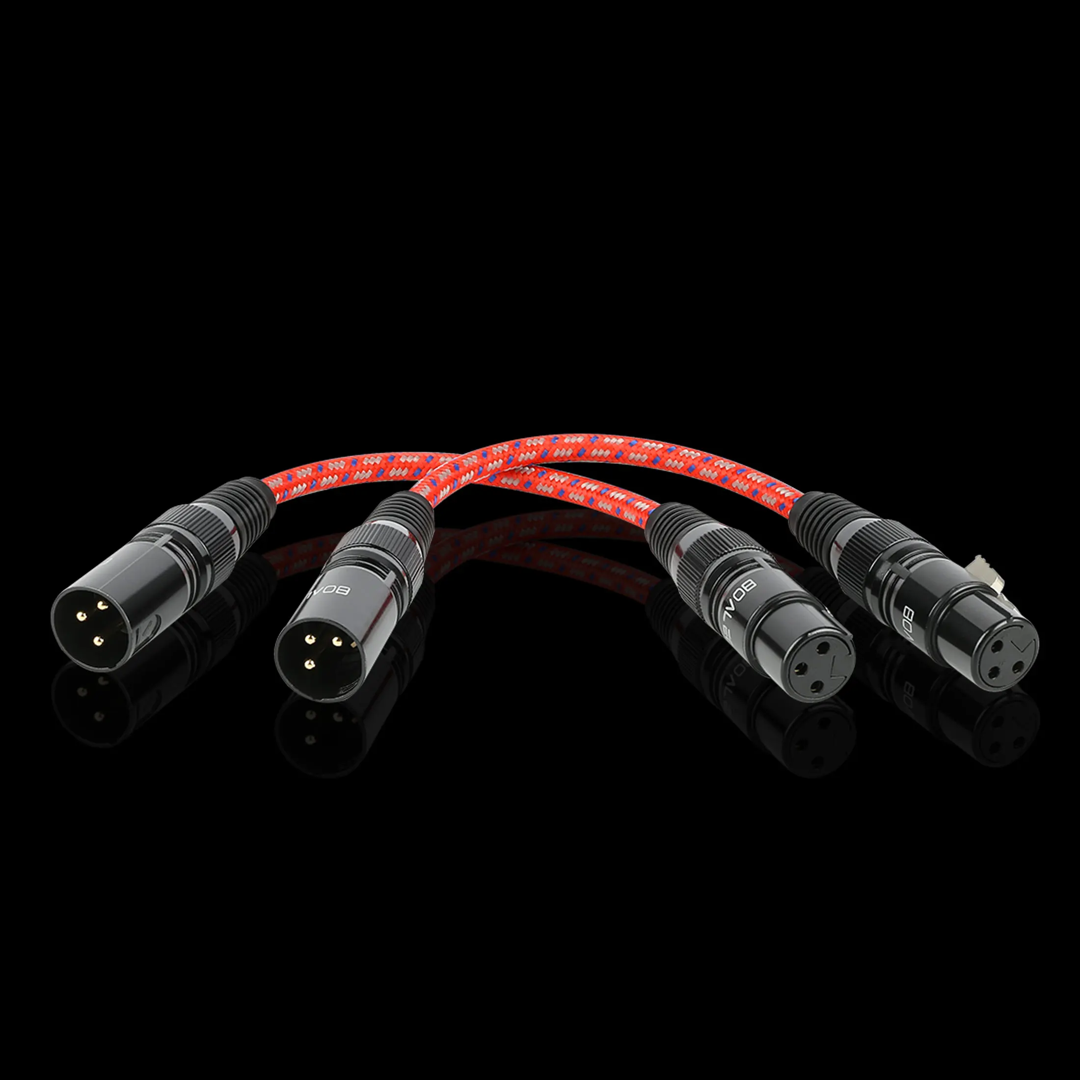 كابل BOALECO XC1 Audiophile XLR، وصلة ربط متوازنة من النحاس 6N OFC، مطلية بالذهب ذكر إلى أنثى لخلاط مضخم DAC