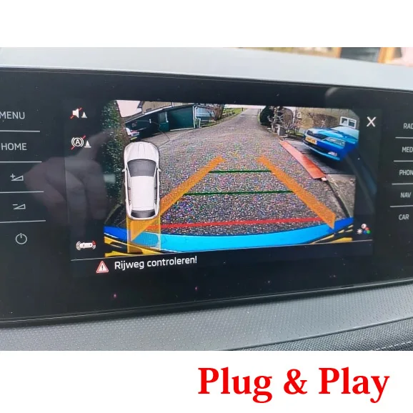 VKAUTO Canbus Dynamic Trajectory Car Camera For Skoda Fabia IV PJ 2019 ~2023 Parking backup Camera Work With MIB2 STD2 Unit