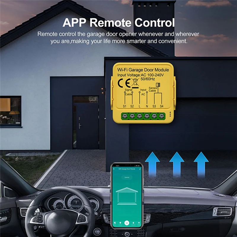 A96T Tuya Garage Door Opener Controller Module Remote Control Switch Smart Life App Work With Alexa Home Assistant