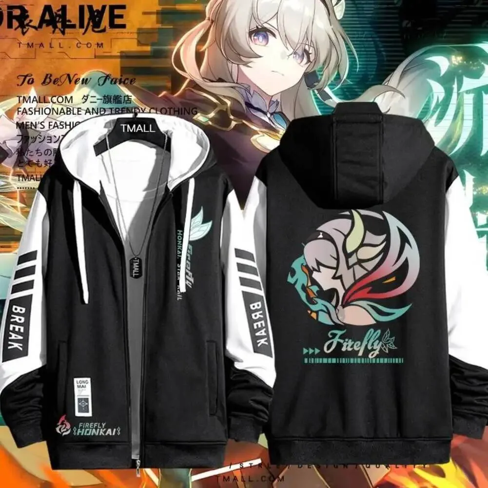 

Star Honkai: Rail Firefly Cosplay Costum Long Sleeve Print Jacket Zipper Hoodie Women Men FashionHooded Costumes Couple Jacket