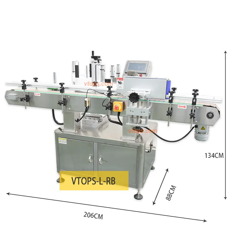 

VTOPS Factory Price 1inch-4inch Full Circle Bottles Glassine Stickers Automatic Round Bottle Wrapping Around Labeling Machine