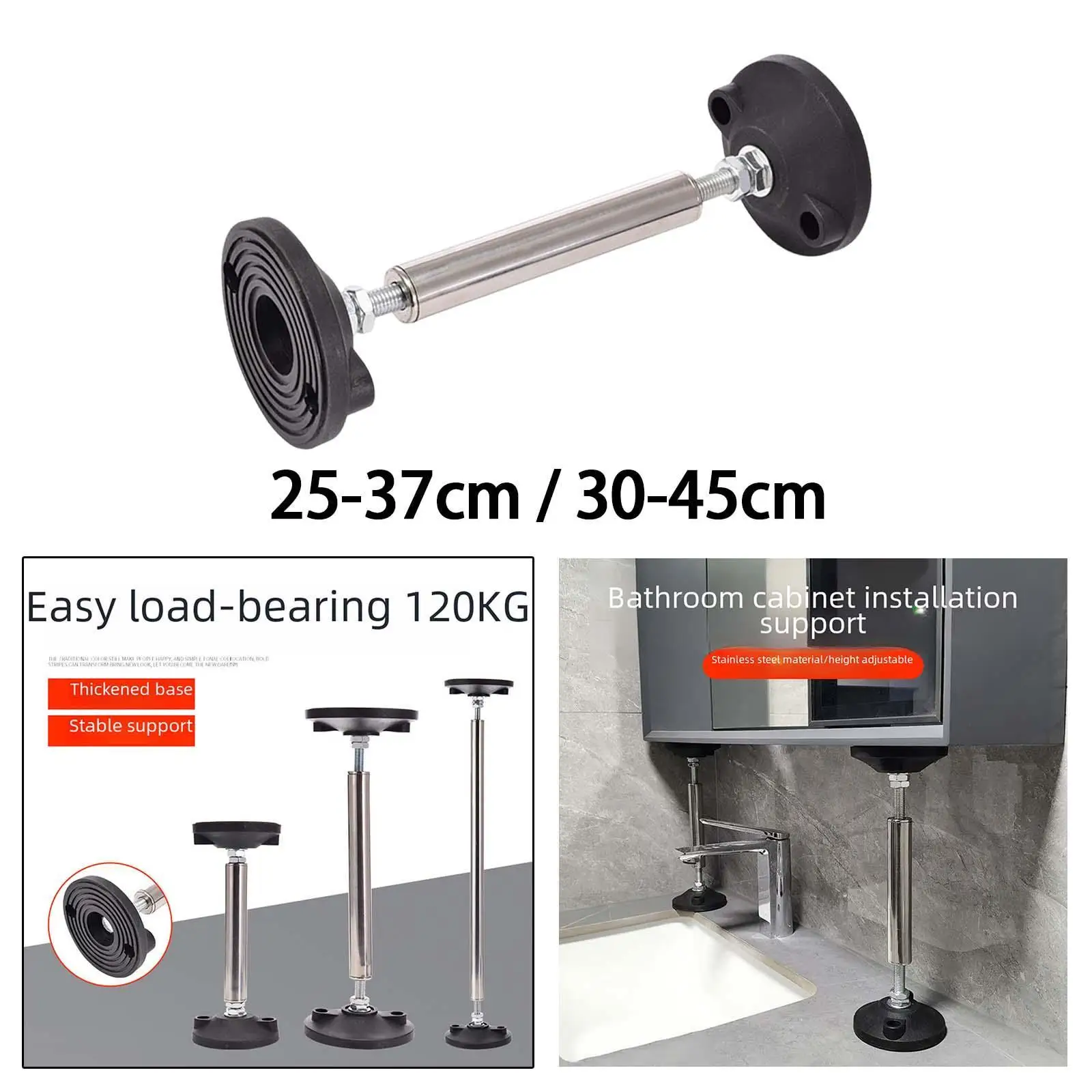 Undermount Sink Brackets, Stainless Steel Undermount Sink Support, Adjustable Support Pole for Kitchen, Bathroom